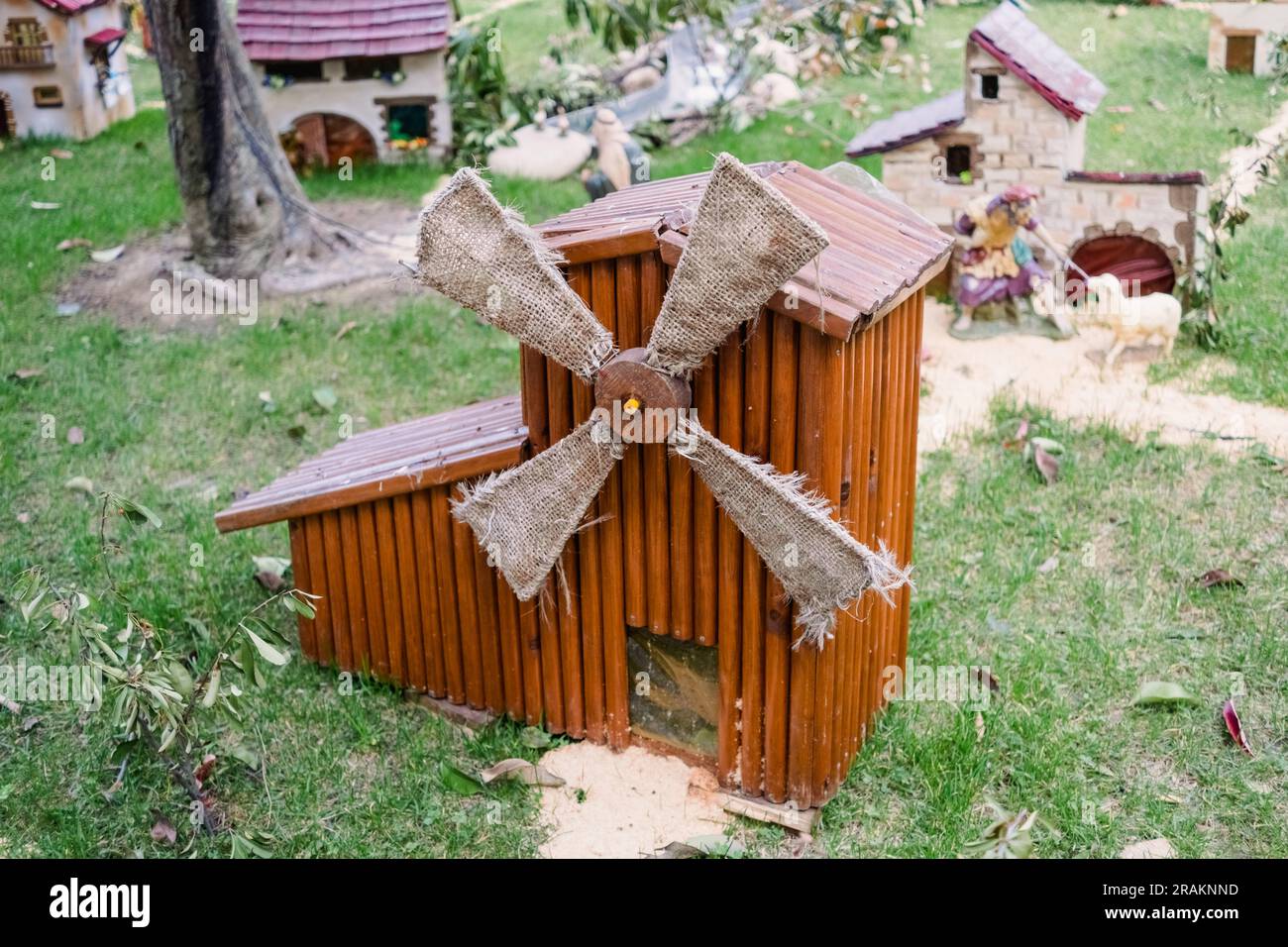 Miniature figures of a nativity scene, traditional in Europe Stock ...