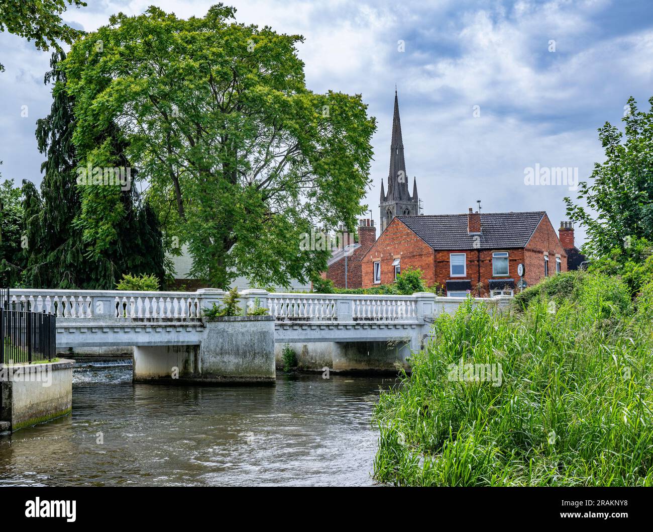 The River Witham as it passes through Wyndham Park in Grantham