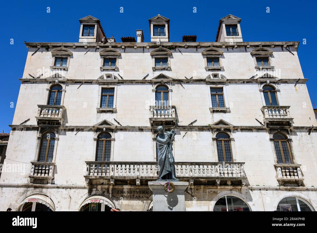 A statue of Croatian Poet Marko Marulić in Trg Braće Radić, Braće Radić