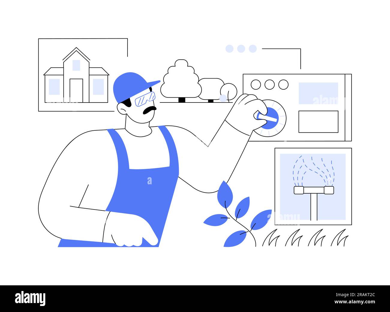 Smart irrigation controller abstract concept vector illustration Stock ...