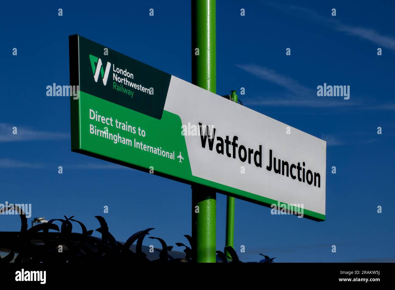 Watford Junction Railway Station platform sign, Watford, Hertfordshire