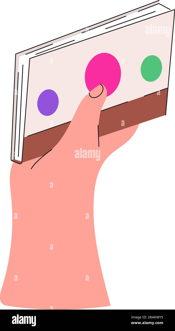 Hand hold book icon. Concept of literature, dictionaries, encyclopedias ...