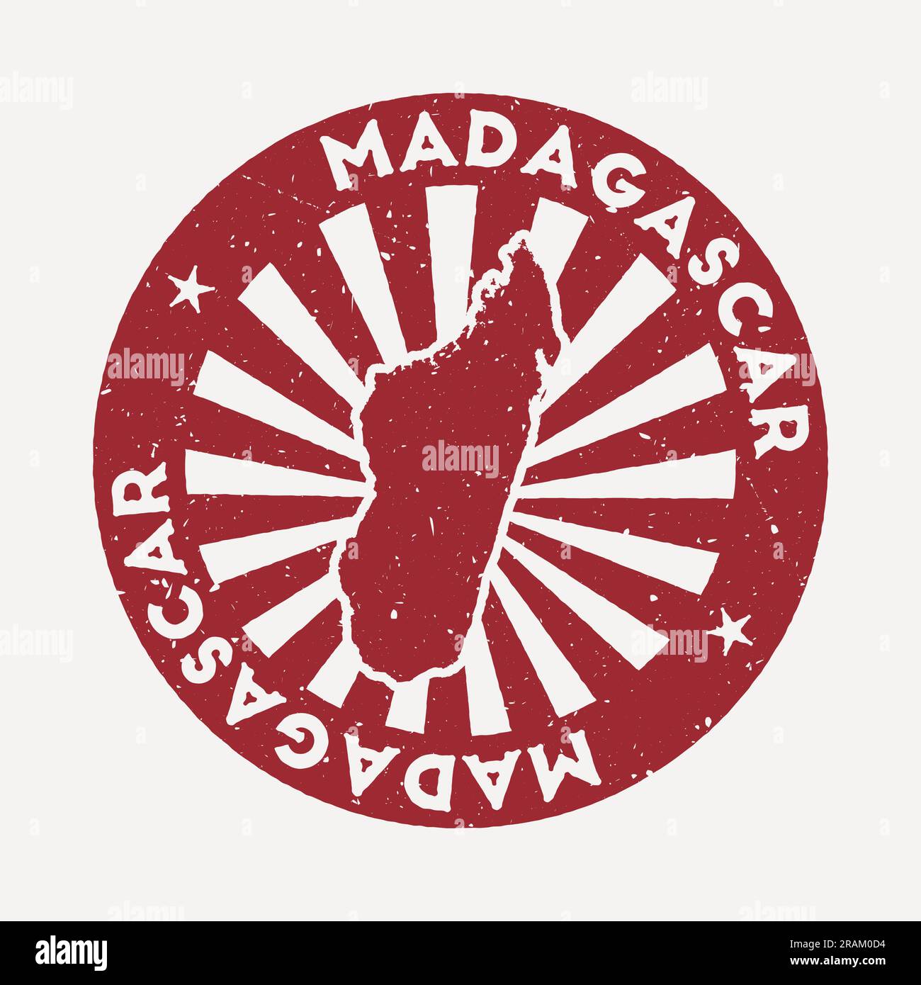 Madagascar stamp. Travel red rubber stamp with the map of country, vector illustration. Can be used as insignia, logotype, label, sticker or badge of Stock Vector
