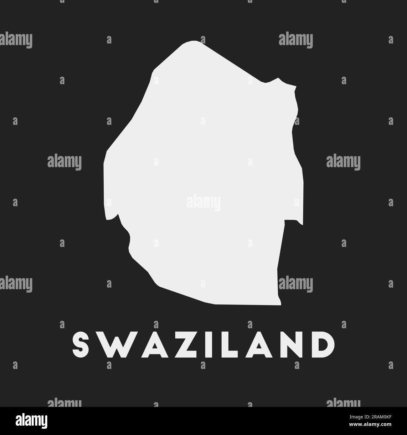 Swaziland icon. Country map on dark background. Stylish Swaziland map with country name. Vector illustration. Stock Vector