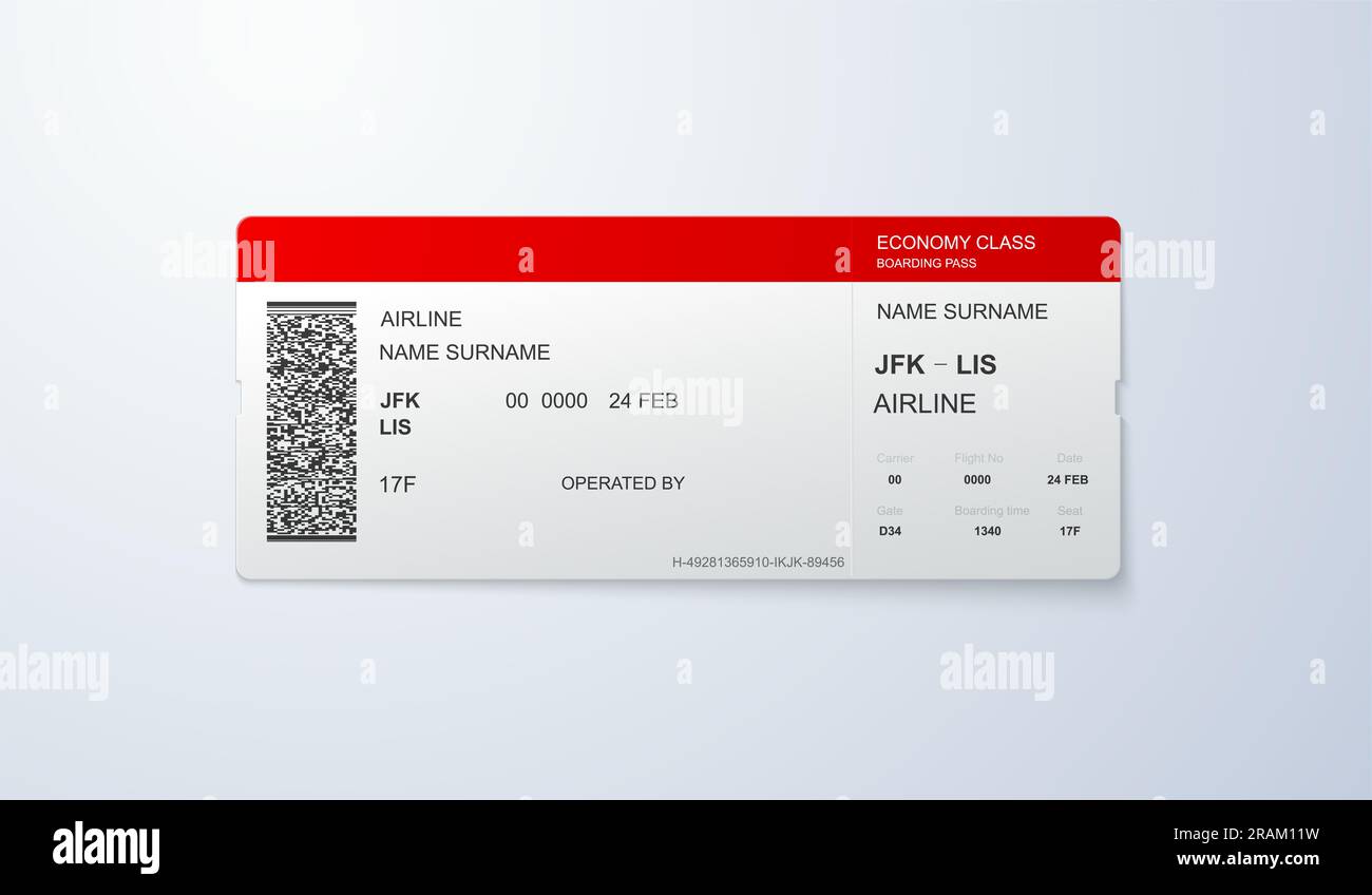 Flight boarding pass template Stock Photo Alamy