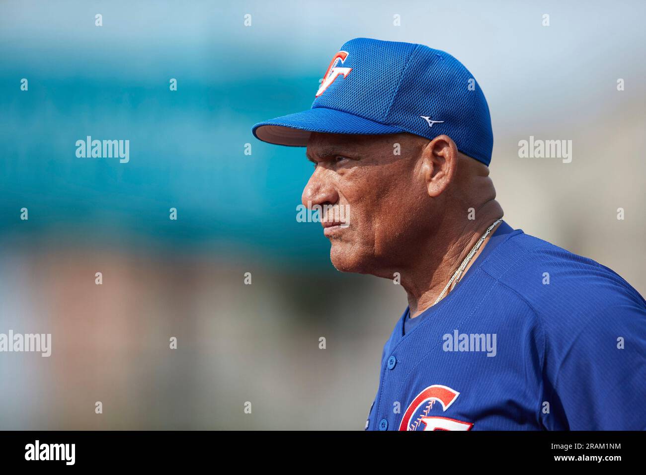 Chinese Taipei hitting coach Cirilo "Tommy" Cruz Dilan looks on prior to  the game against the USA Baseball Collegiate National Team at Atrium Health  Ballpark on July 2, 2023 in Kannapolis, North