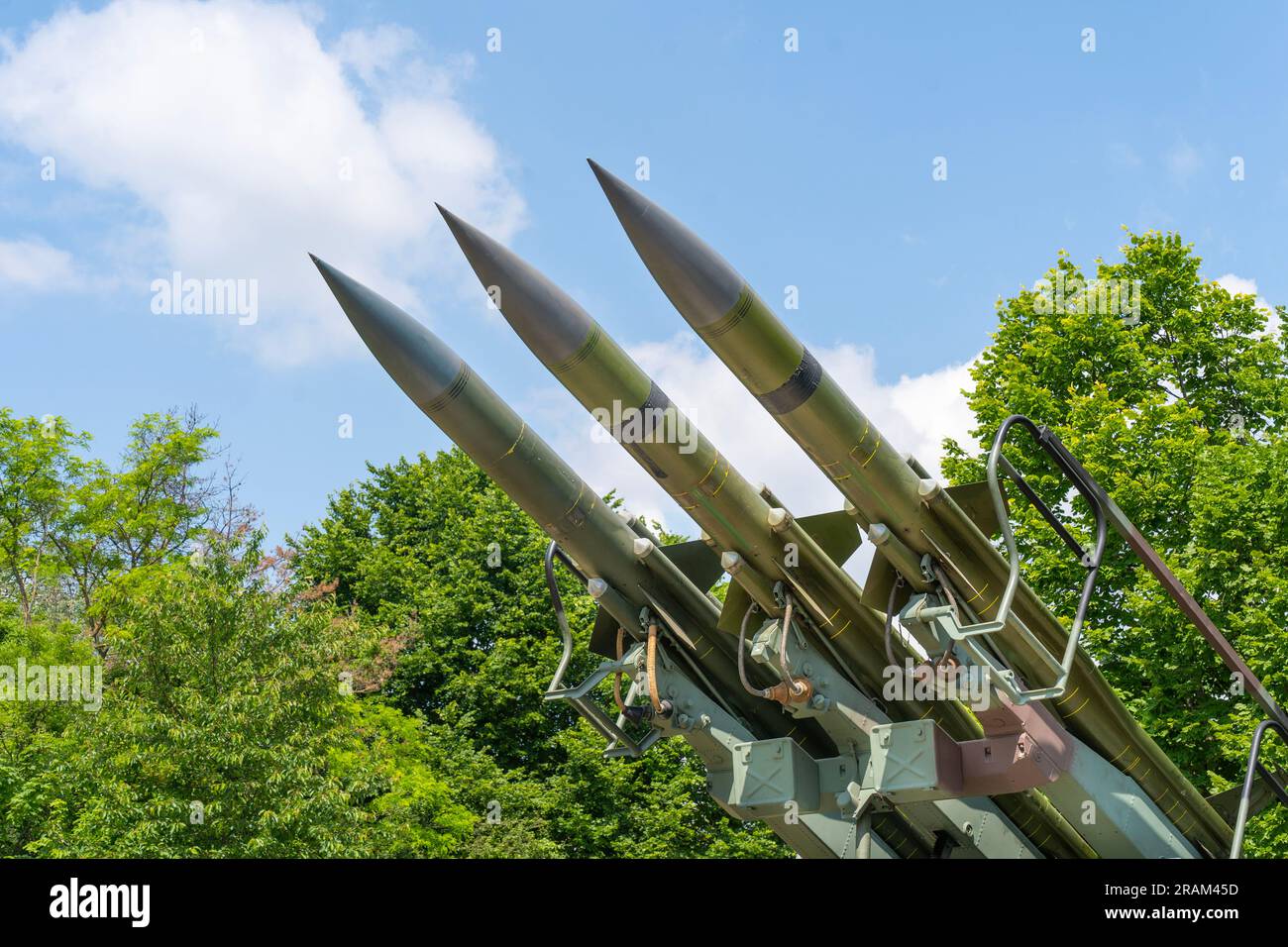 Soviet-made old medium-range anti-aircraft missiles Stock Photo