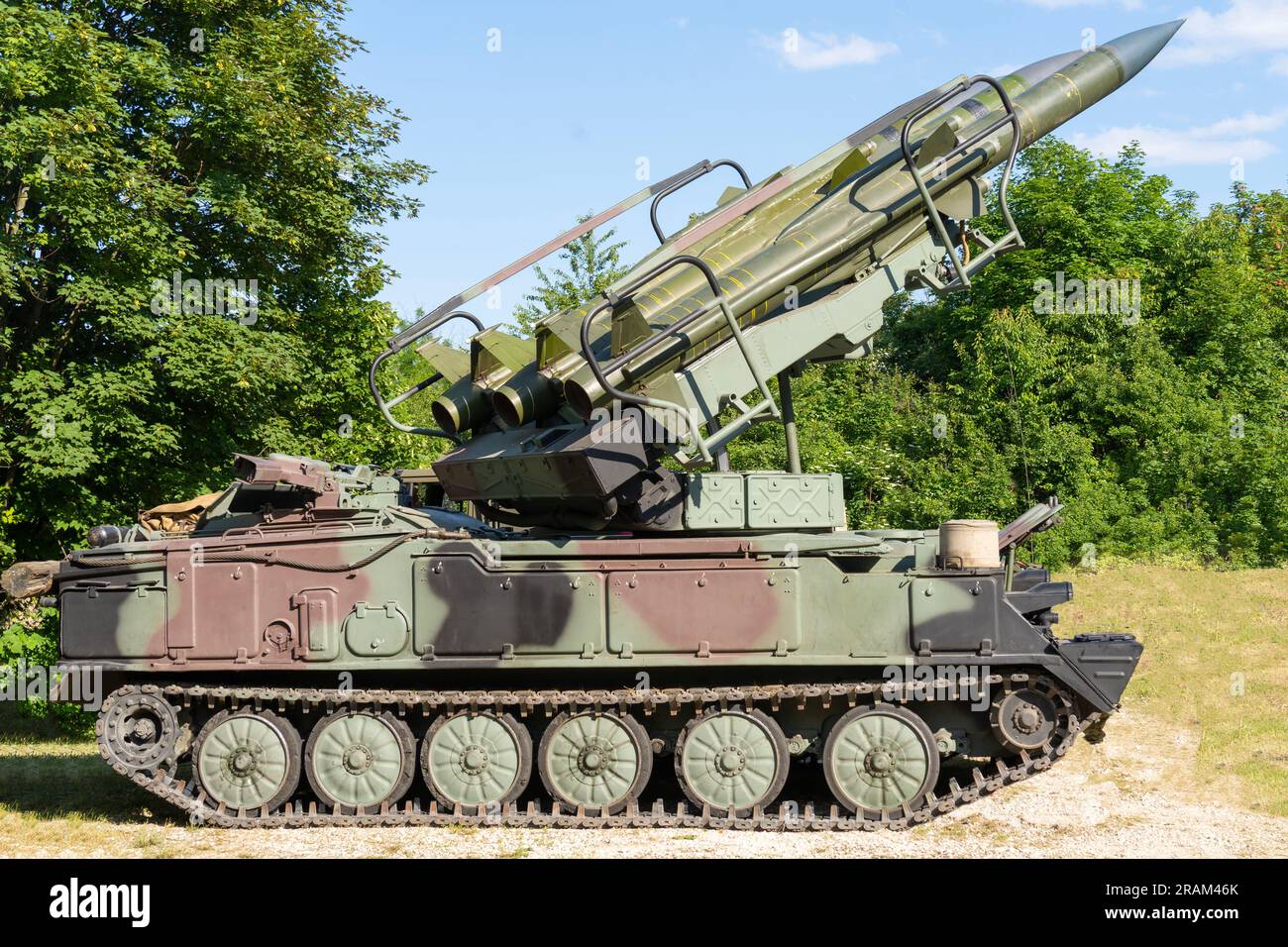 Soviet-made old medium-range anti-aircraft missiles Stock Photo