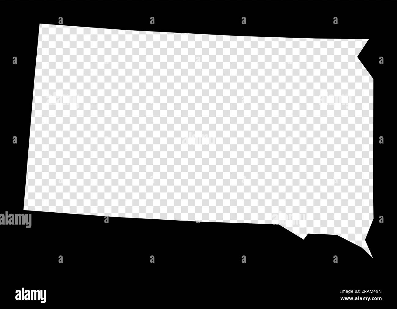 Stencil map of South Dakota Simple - Stencil Map Of South Dakota Simple And Minimal Transparent Map Of South Dakota Black Rectangle With Cut Shape Of The Us State 2RAM49N 