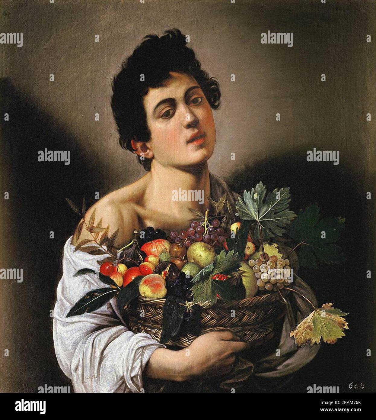 Boy with a Basket of Fruit 1593 by Caravaggio Stock Photo Alamy