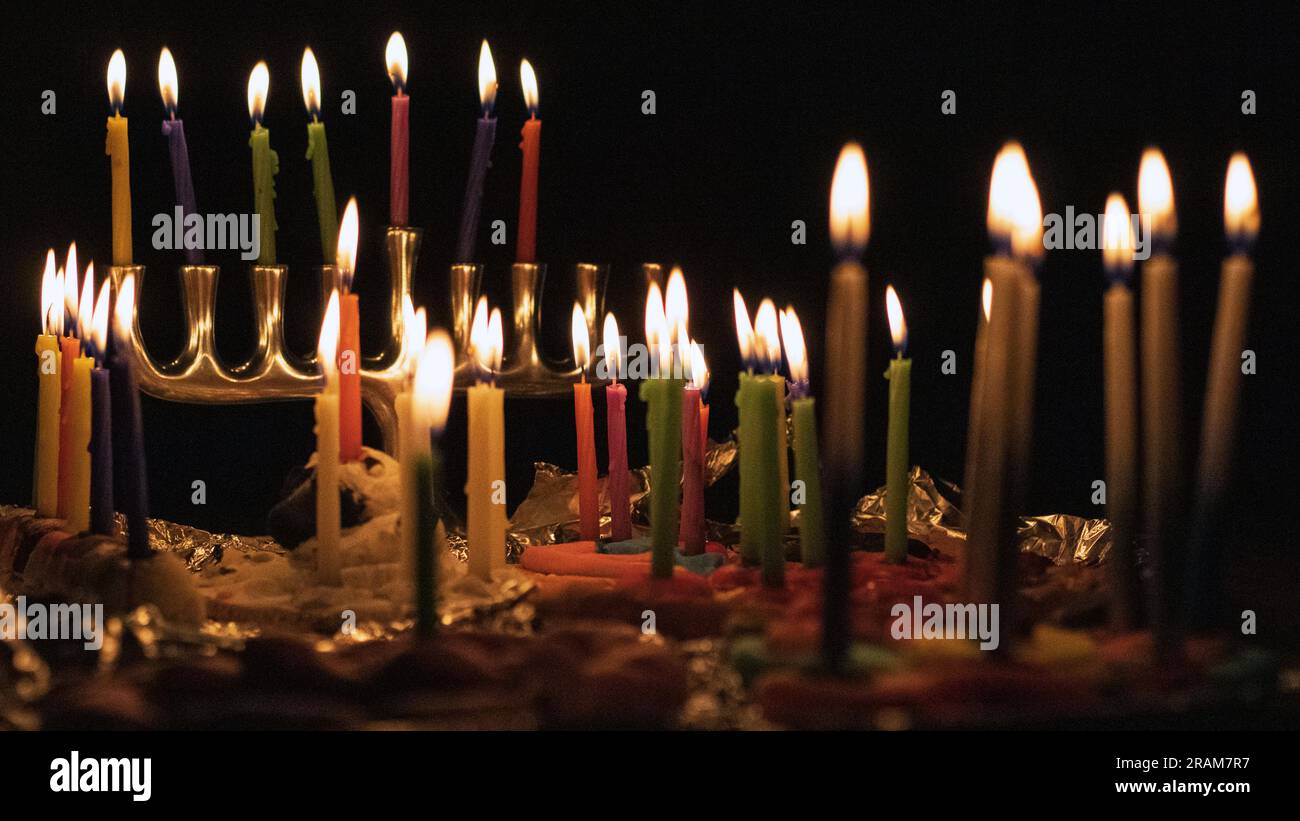 On the sixth night of Hanukkah Stock Photo Alamy