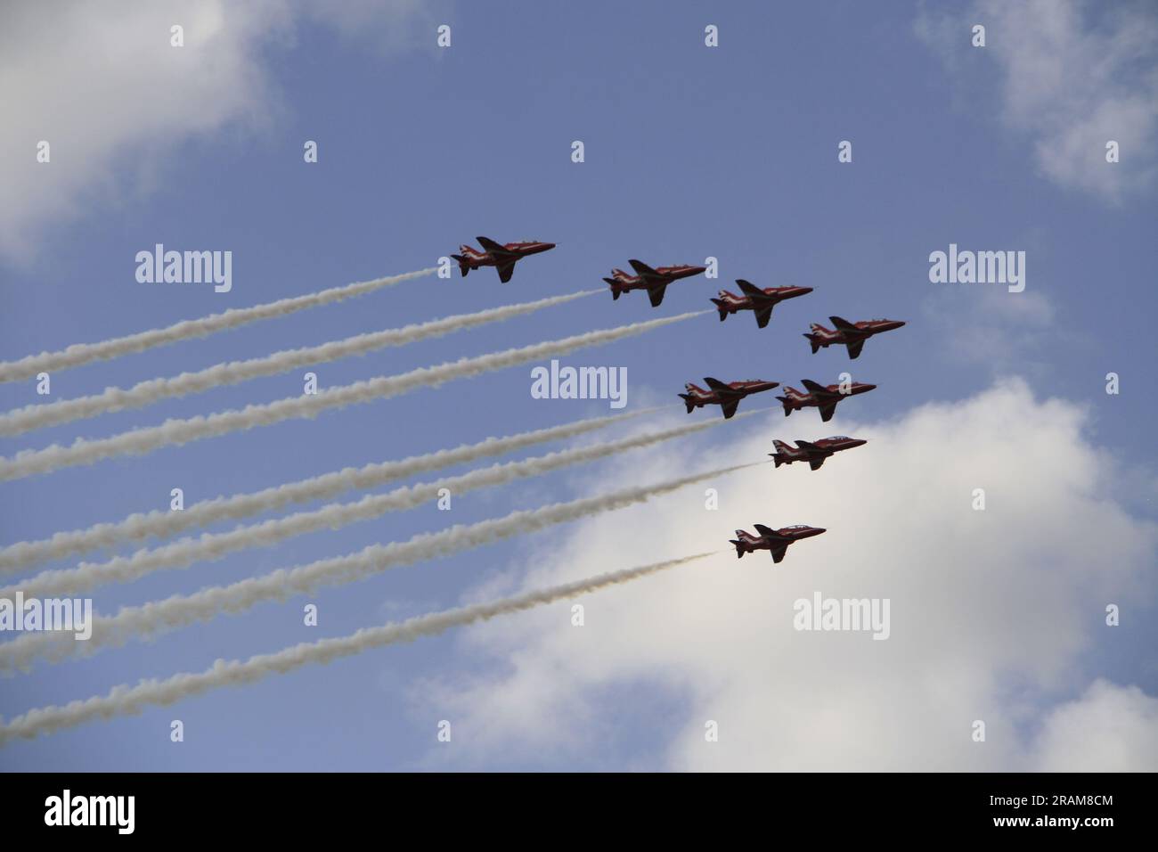 The Red Arrows display at Headcorn Air Show 2023 Kent England Stock