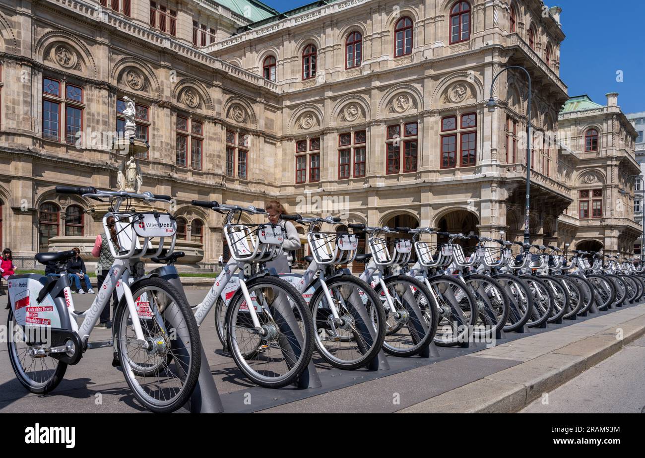 Wien Mobil, Parking For Rental Bikes, Vienna, Austria Stock Photo