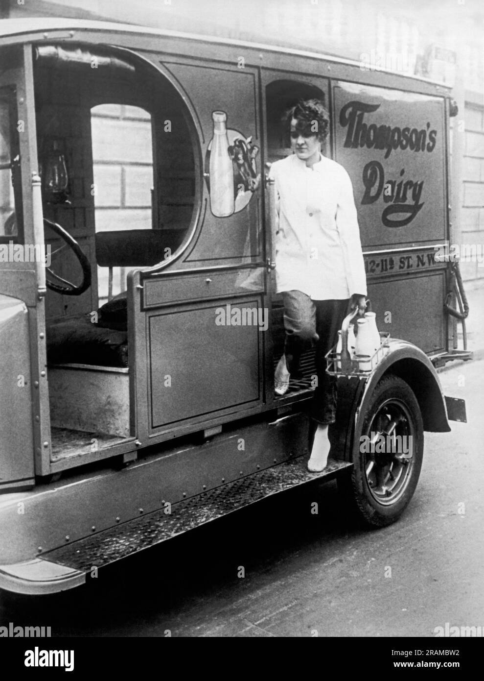 Milk delivery 1920s Black and White Stock Photos & Images Alamy