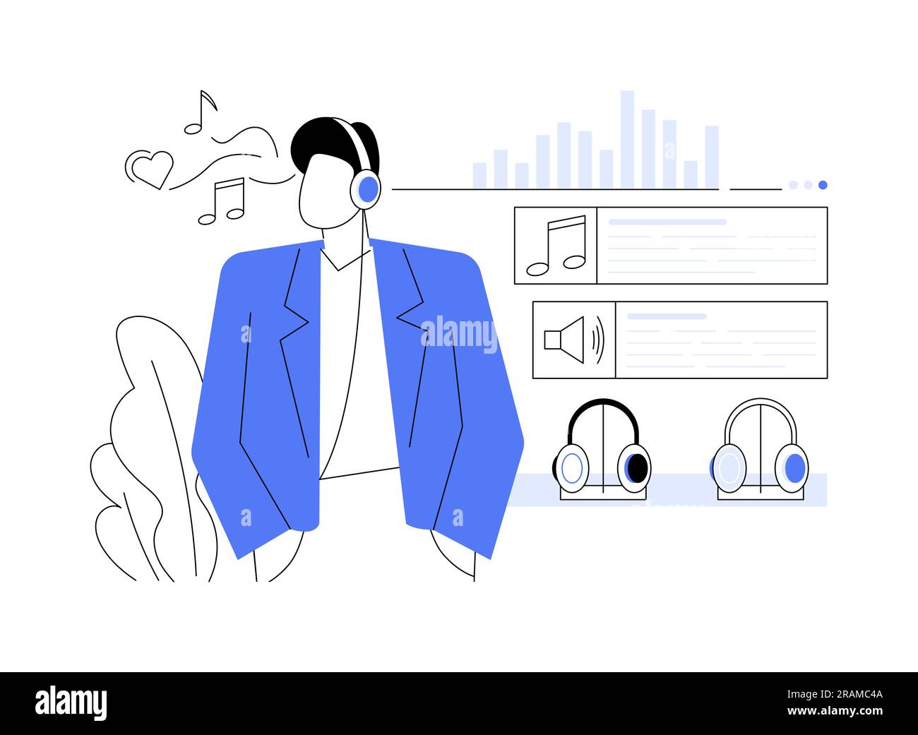 Headphones abstract concept vector illustration Stock Vector Image