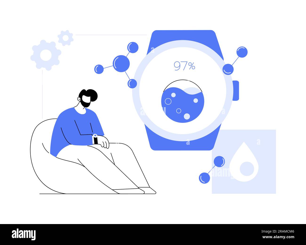 Smartwatch blood oxygen level monitoring abstract concept vector
