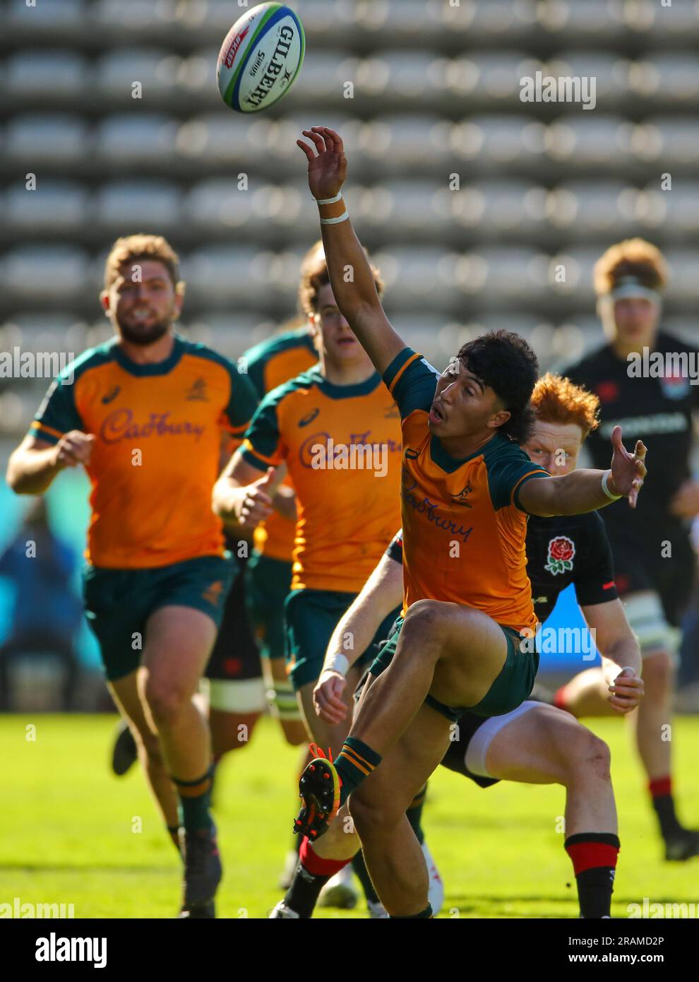Cape Town, SOUTH AFRICA - Tuesday 04 July 2023, Ronan Leahy of Australia during the World Rugby U20 Championship match between Australia and England at Athlone Stadium in Cape Town, South Africa. Stock Photo