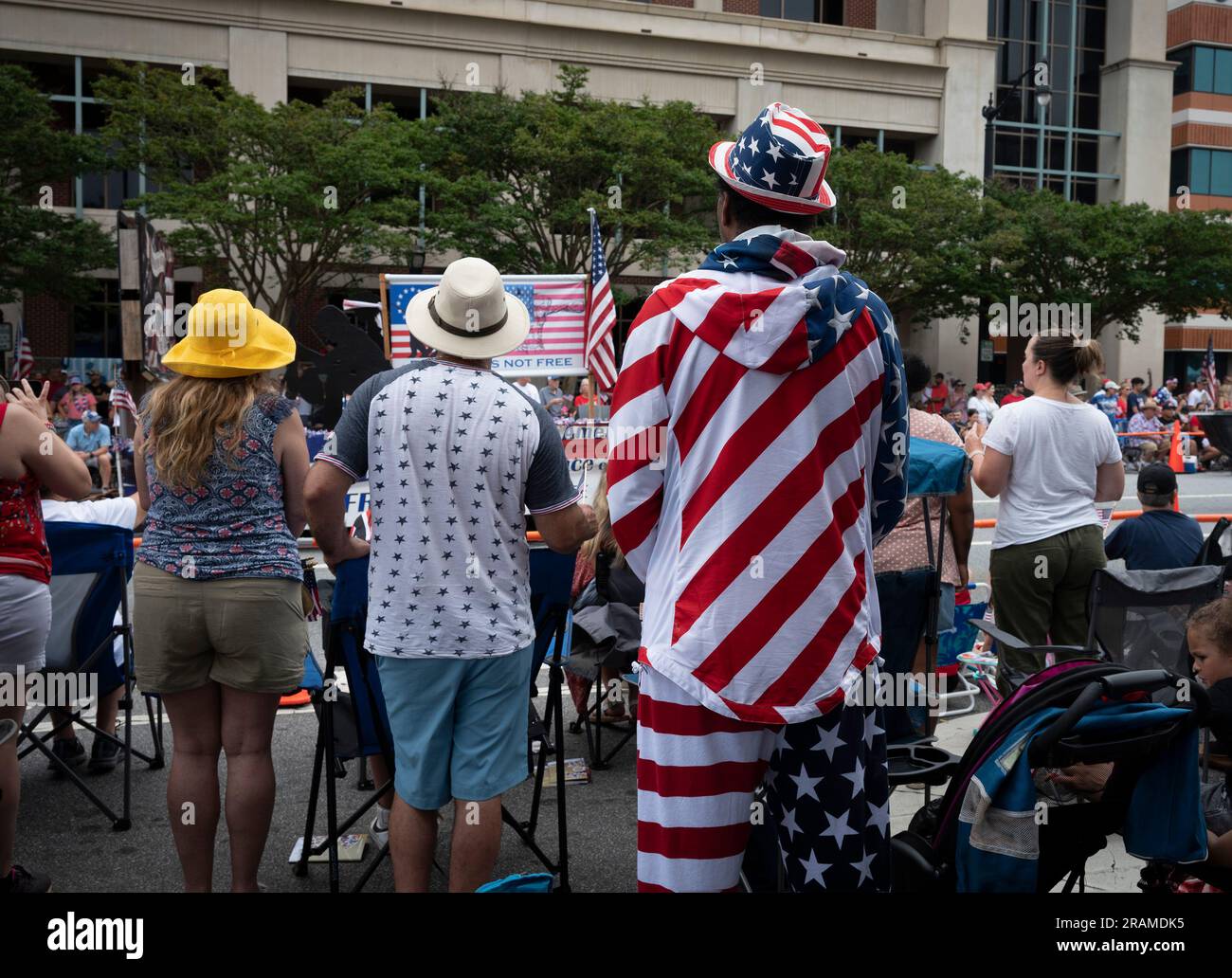 Marietta, USA. 4th July, 2025. A black man totally dressed in