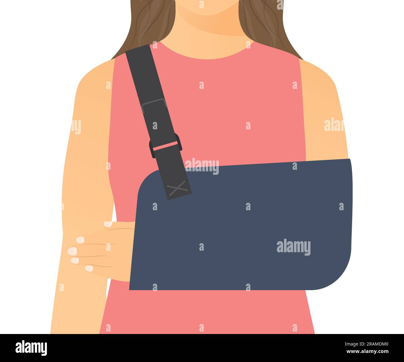 Woman wear sling on broken arm vector illustration stock vector image