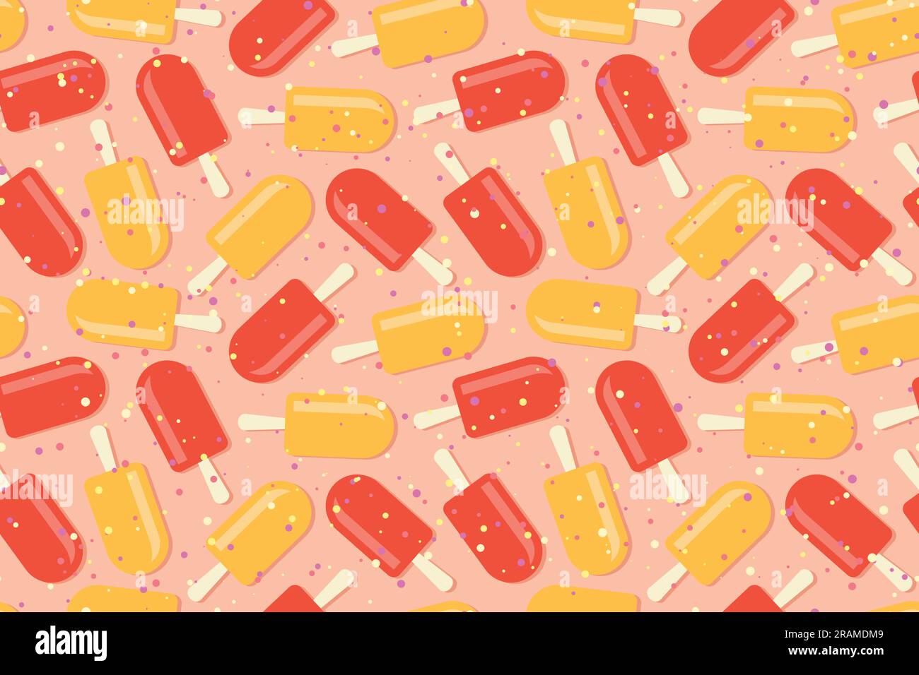 summer colorful seamless pattern with ice creams- vector illustration Stock Vector