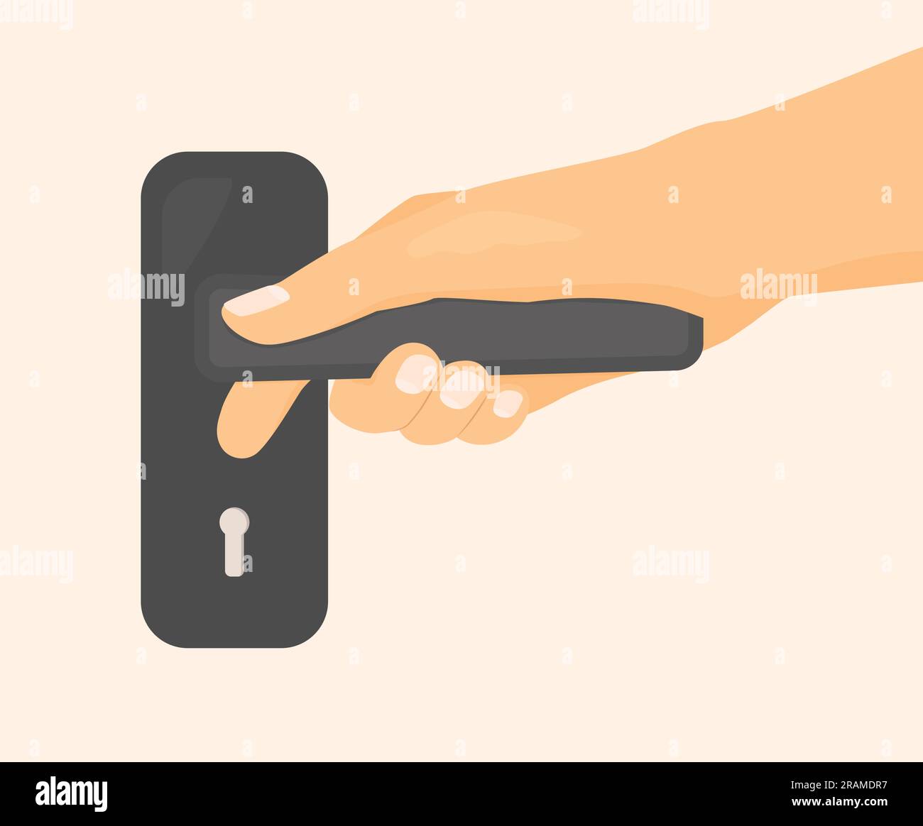 Hand closing house entrance door Stock Vector Images - Alamy