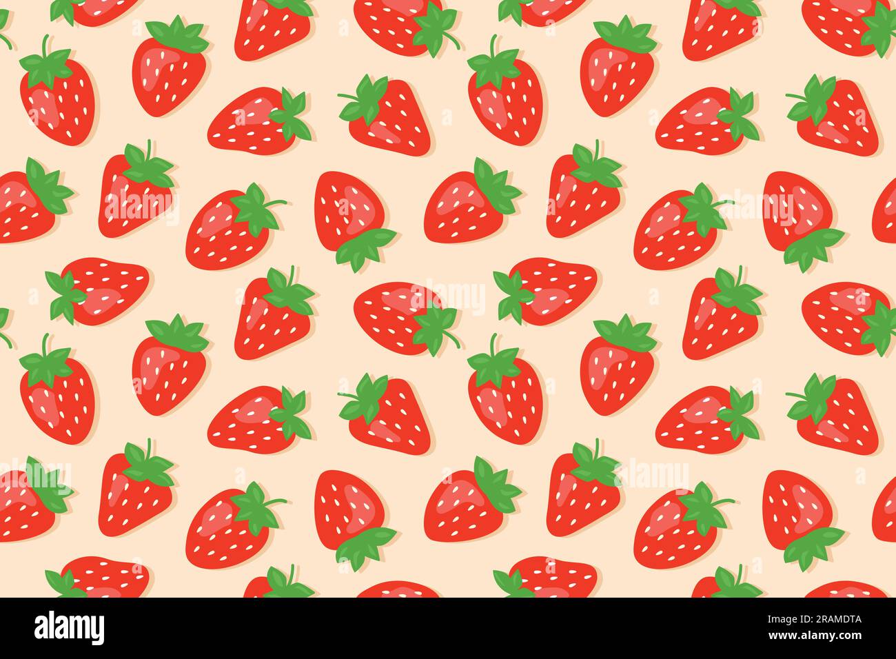 summer seamless pattern with strawberries- vector illustration Stock Vector