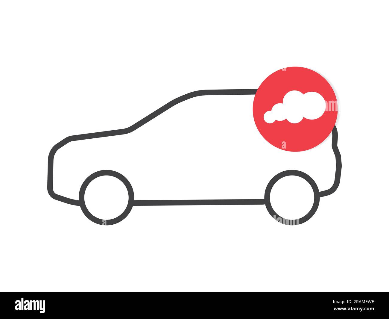 car emitting carbon dioxide, smoke icon- vector illustration Stock Vector