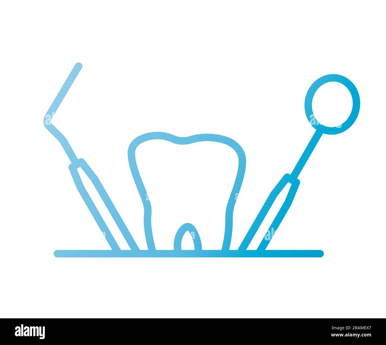 teeth with dentist tools, dental clinic icon vector illustration Stock