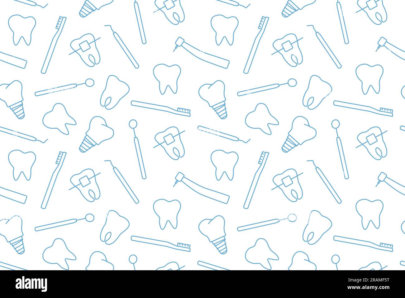 dental pattern, toothbrush, implant, tooth, bracket, dentist tools outline icons- vector illustration Stock Vector