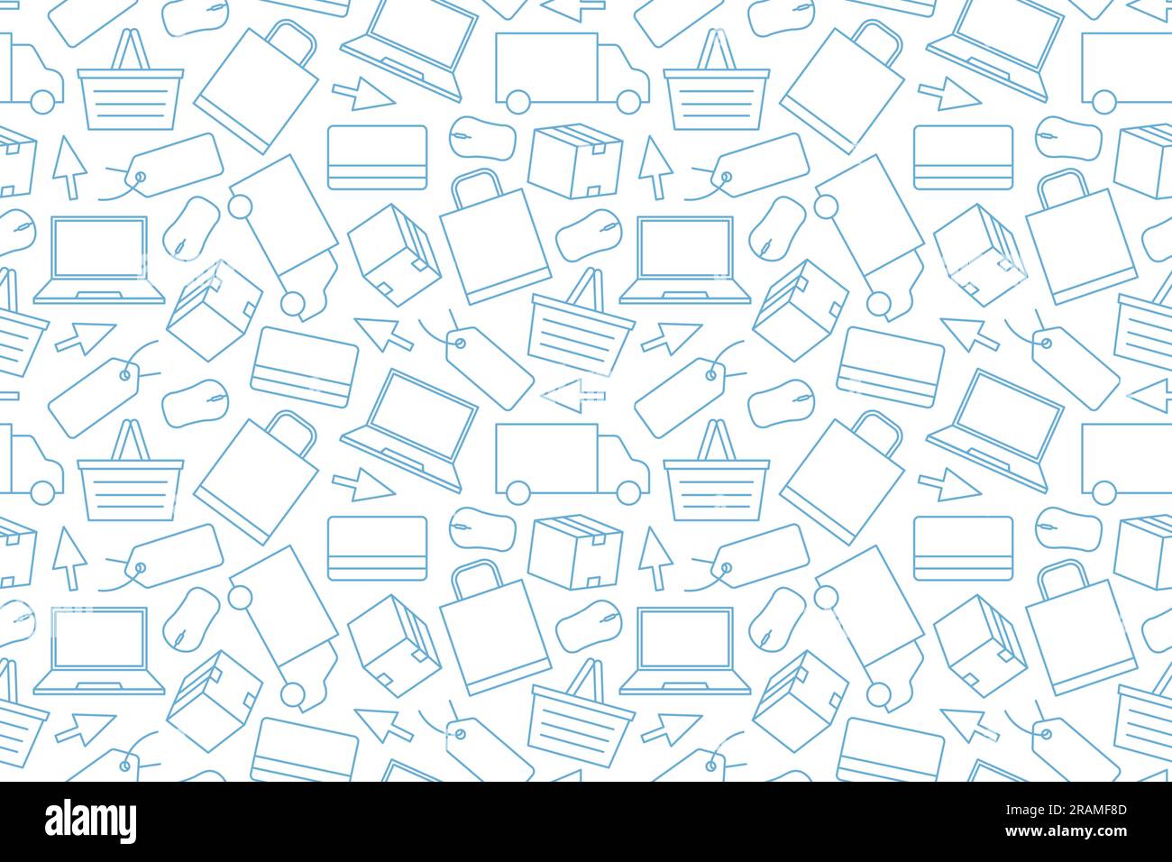 seamless pattern with e-commerce, online shopping icons- vector illustration Stock Vector