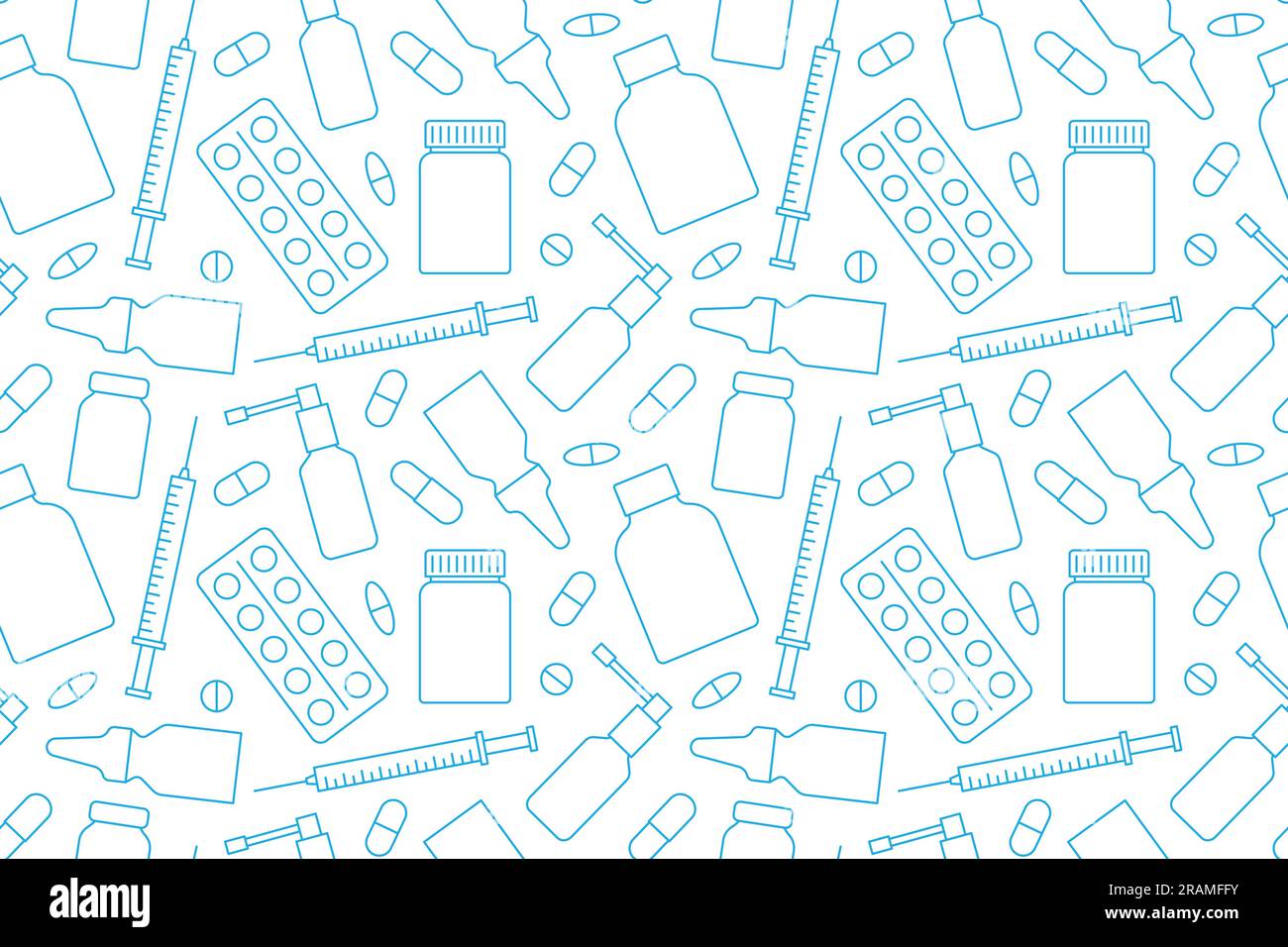 health care seamless pattern with different medicines packaging- vector illustration Stock Vector
