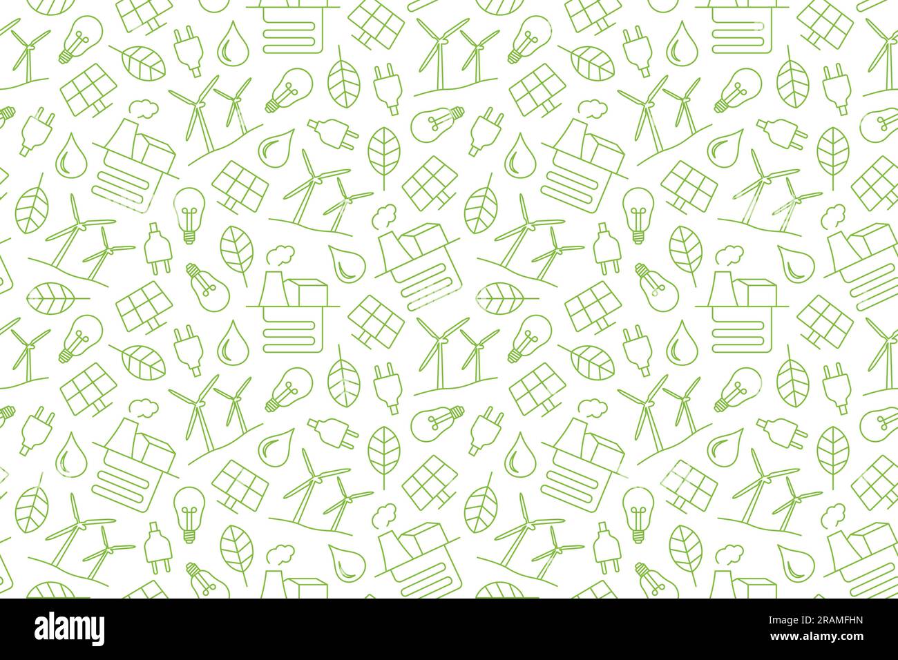 green renewable enegry seamless pattern - vector illustration Stock Vector