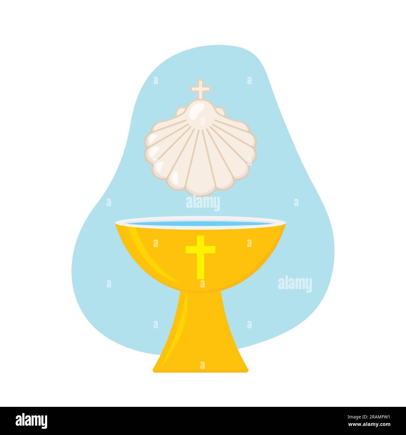 baptismal font and baptismal shellvector illustration Stock Vector