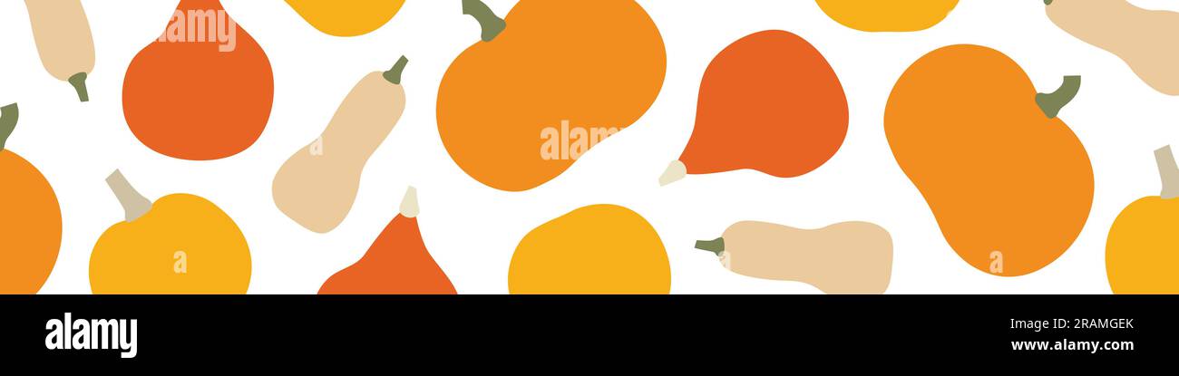 autumn banner with different pumpkins- vector illustration Stock Vector ...