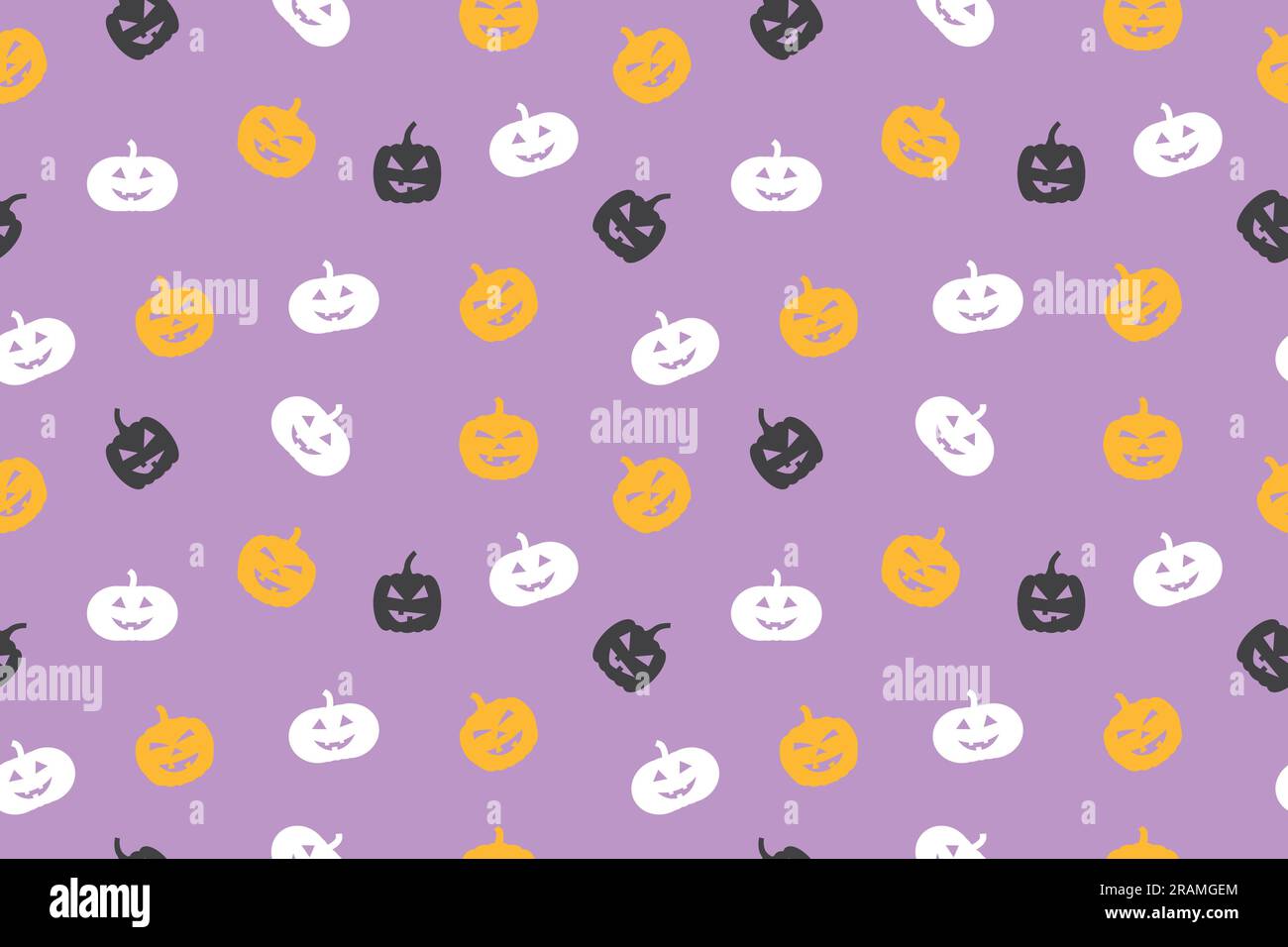 seamless Halloween pattern with pumpkins, Jack-o’-lanterns- vector illustration Stock Vector