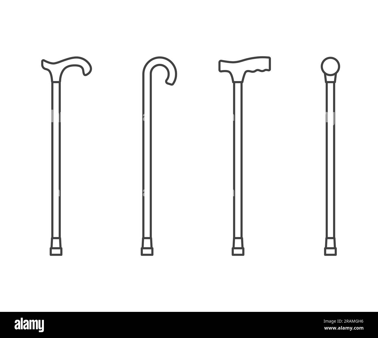 walking sticks and canes set -vector illustration Stock Vector