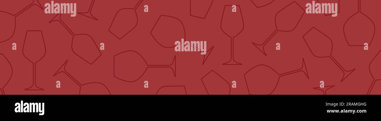 banner with wine glasses - vector illustration Stock Vector