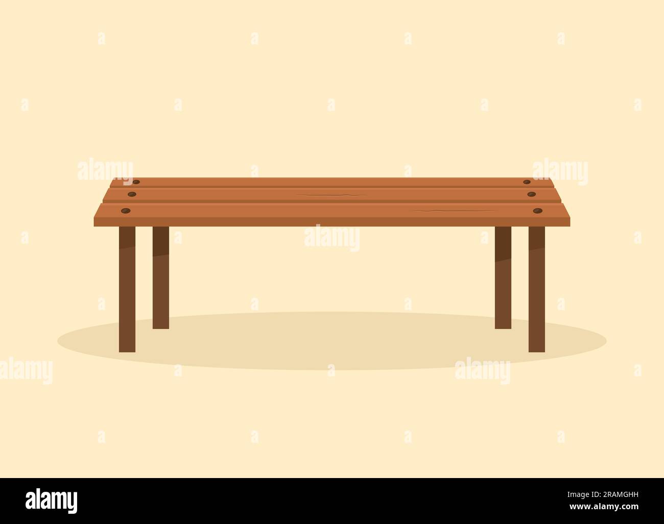 wooden park bench icon - vector illustration Stock Vector