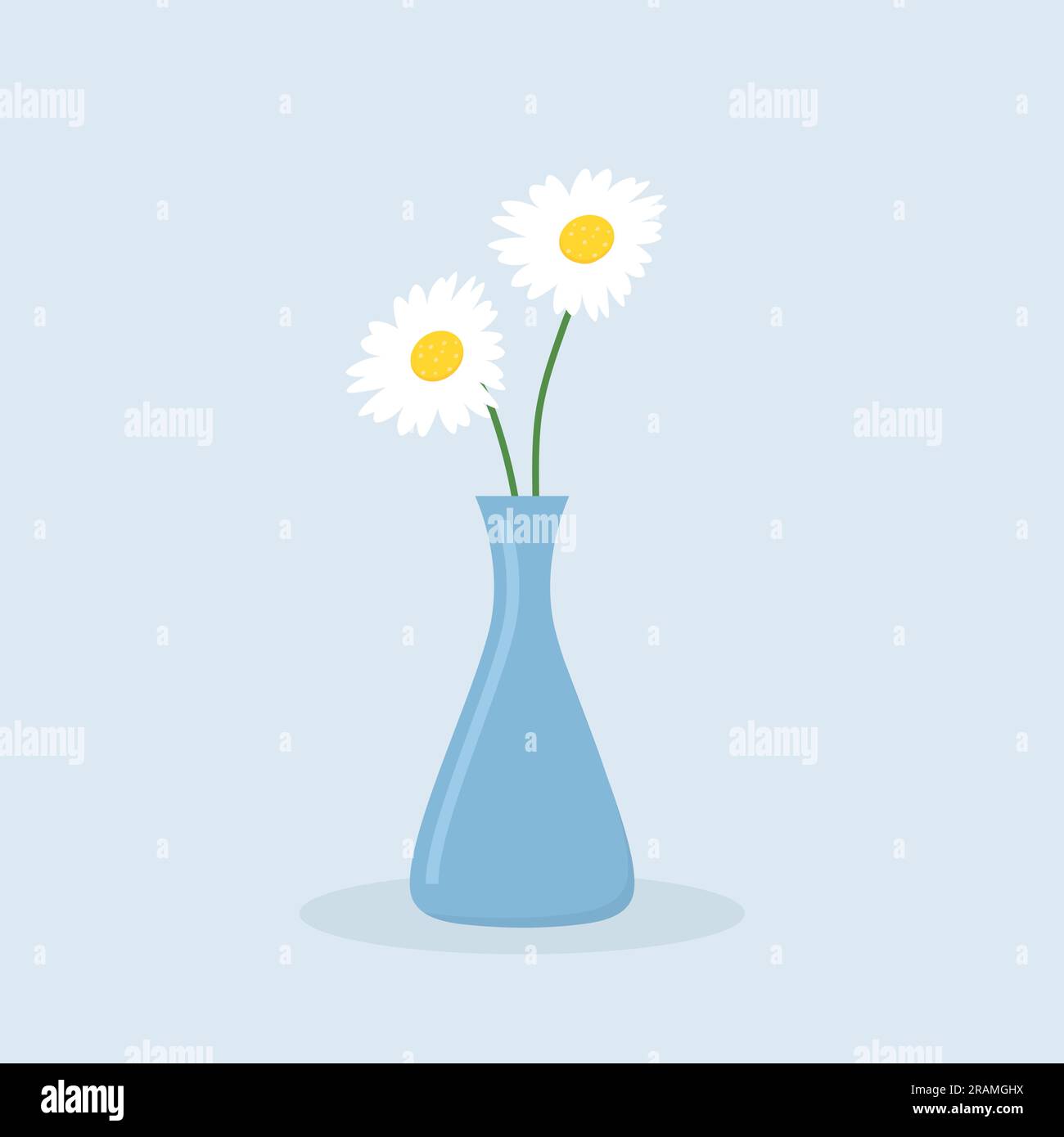 daisy flowers in a vase- vector illustration Stock Vector Image & Art ...
