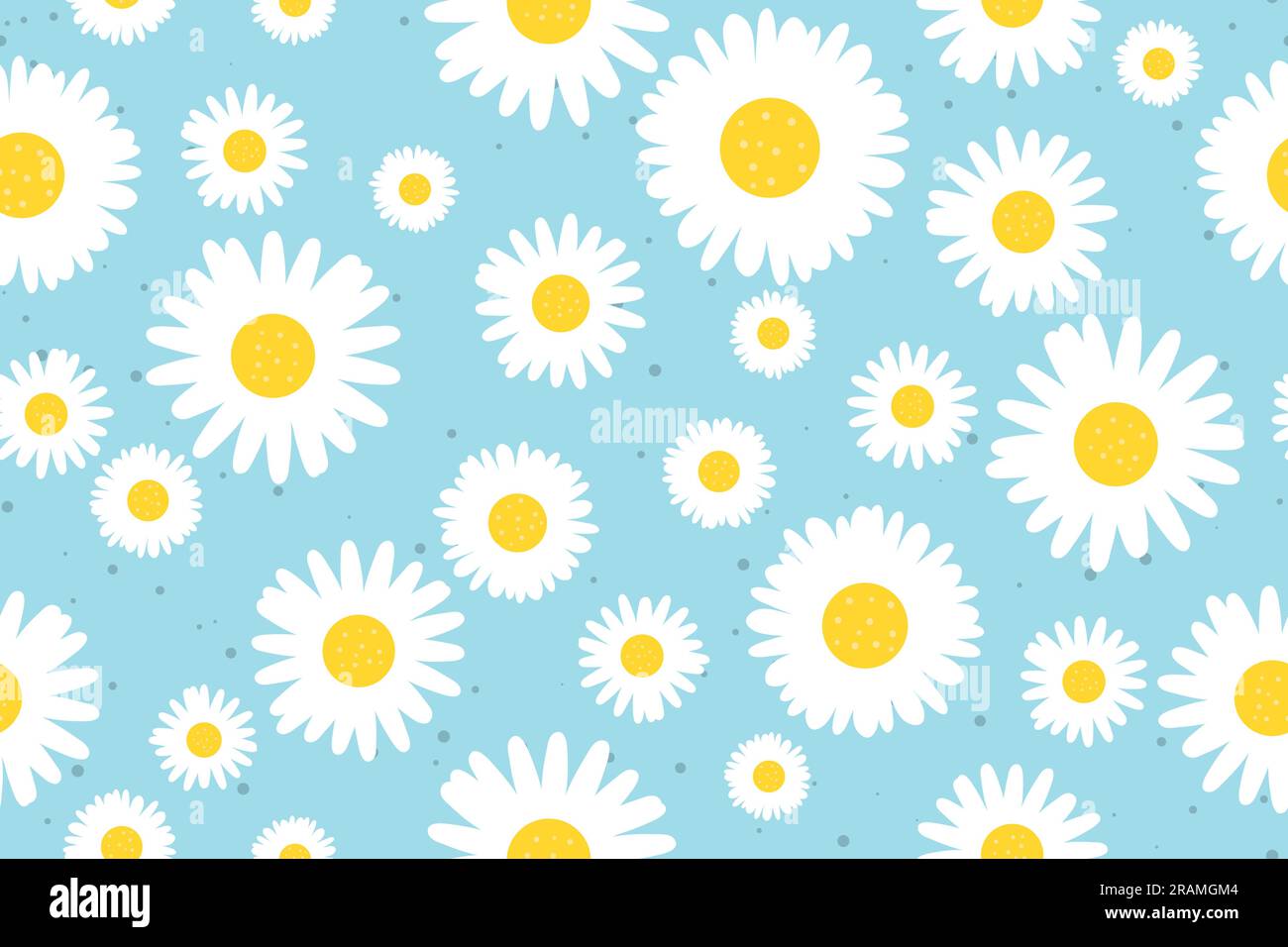 seamless spring pattern with daisy flowers- vector illustration Stock ...