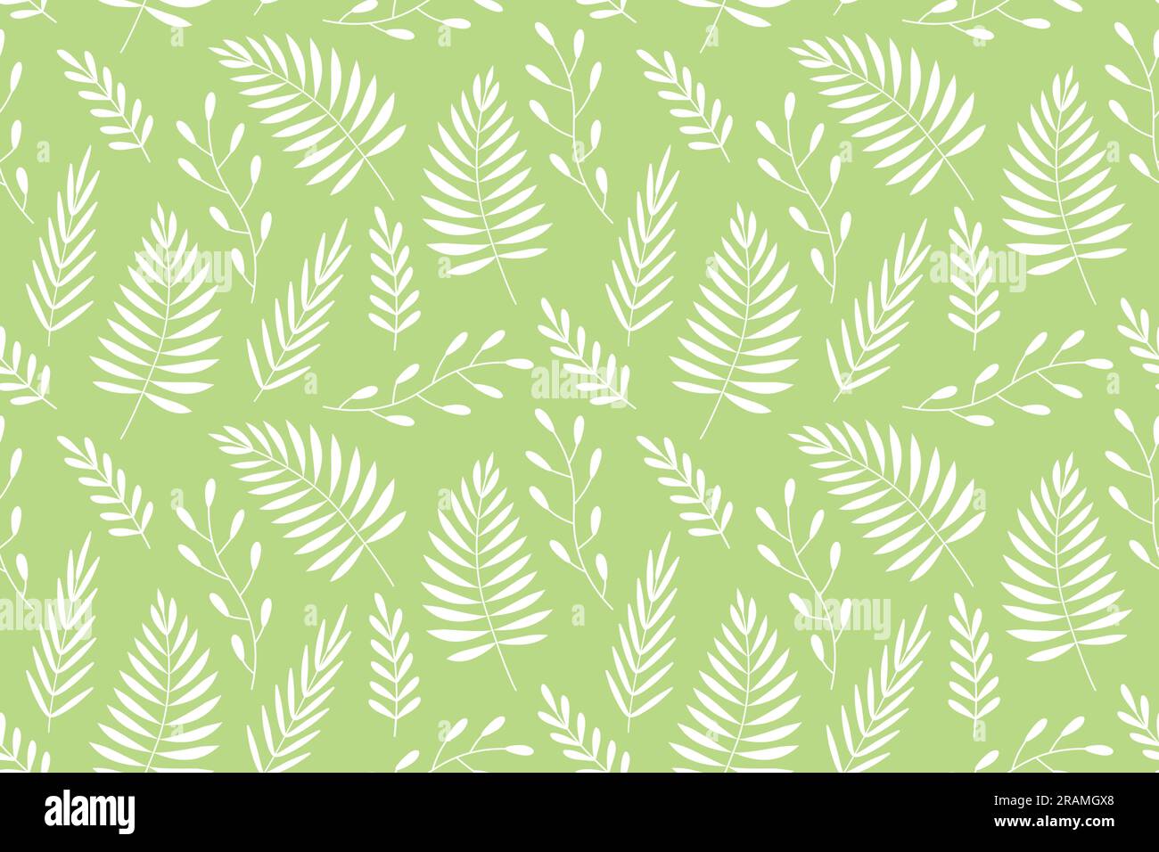 green spring seamless pattern with palm leaves and floral elements ...