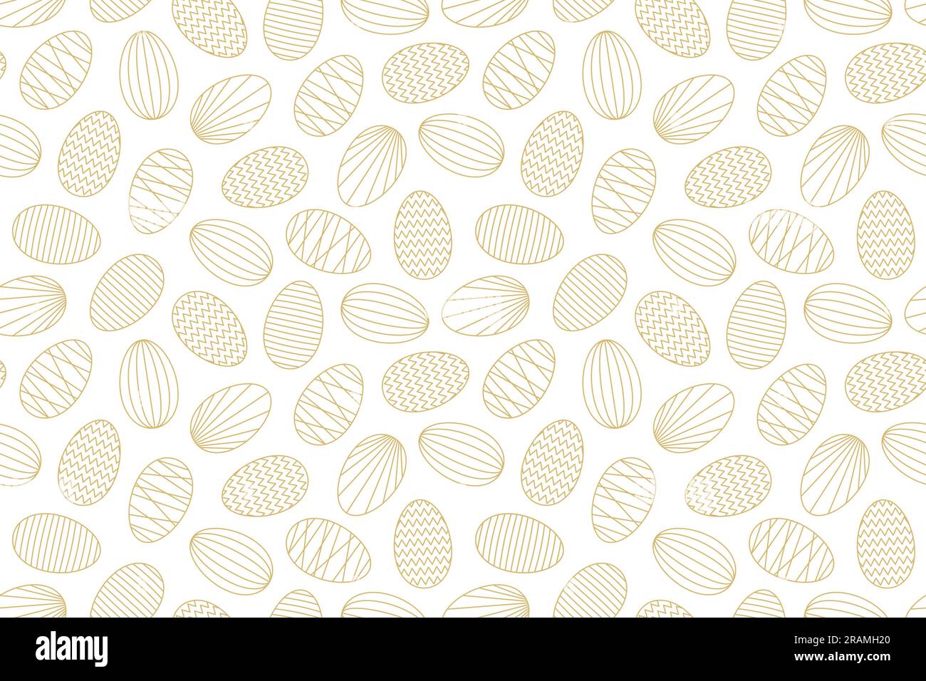 seamless golden pattern with easter eggs - vector illustration Stock Vector