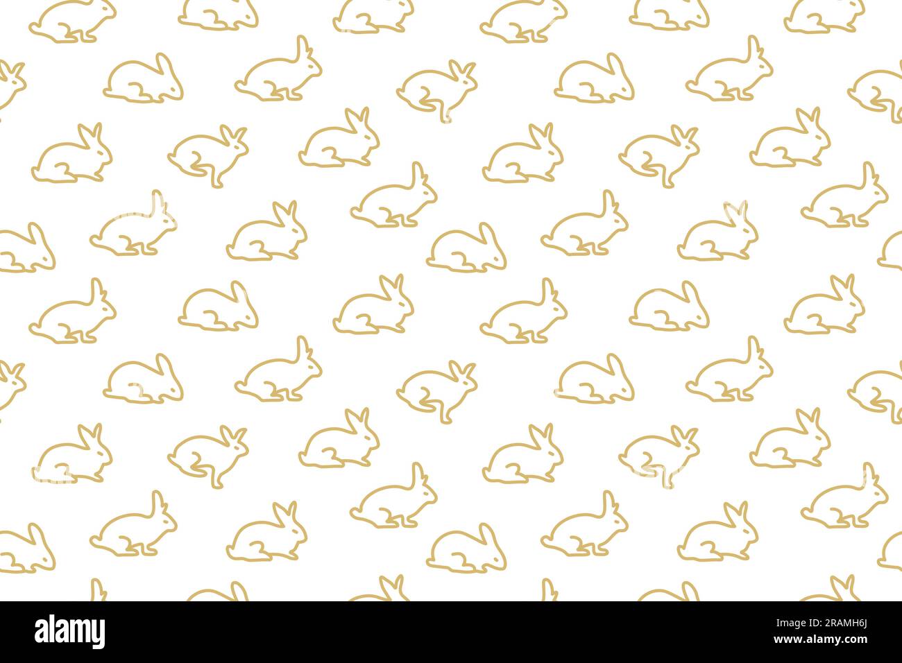 seamless  golden Easter pattern with rabbits- vector illustration Stock Vector