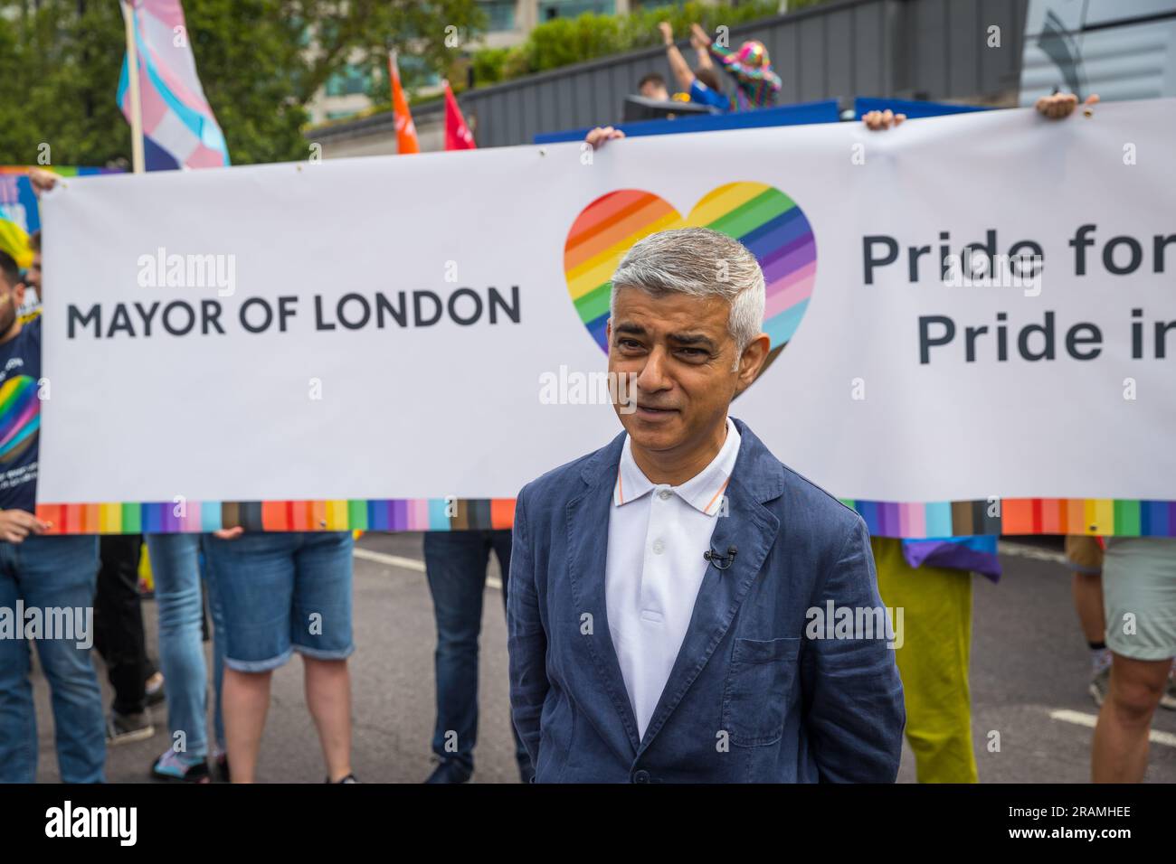 Sadiq Khan, Mayor of London, taking part in the Pride in London parade Stock Photo