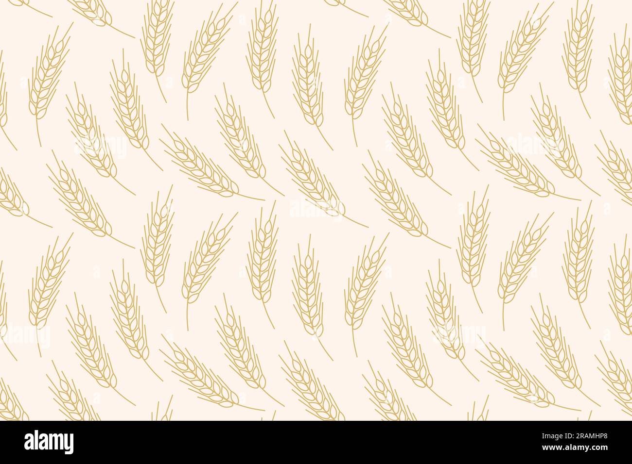 seamless golden pattern with wheat, rye ears - vector illustration Stock Vector