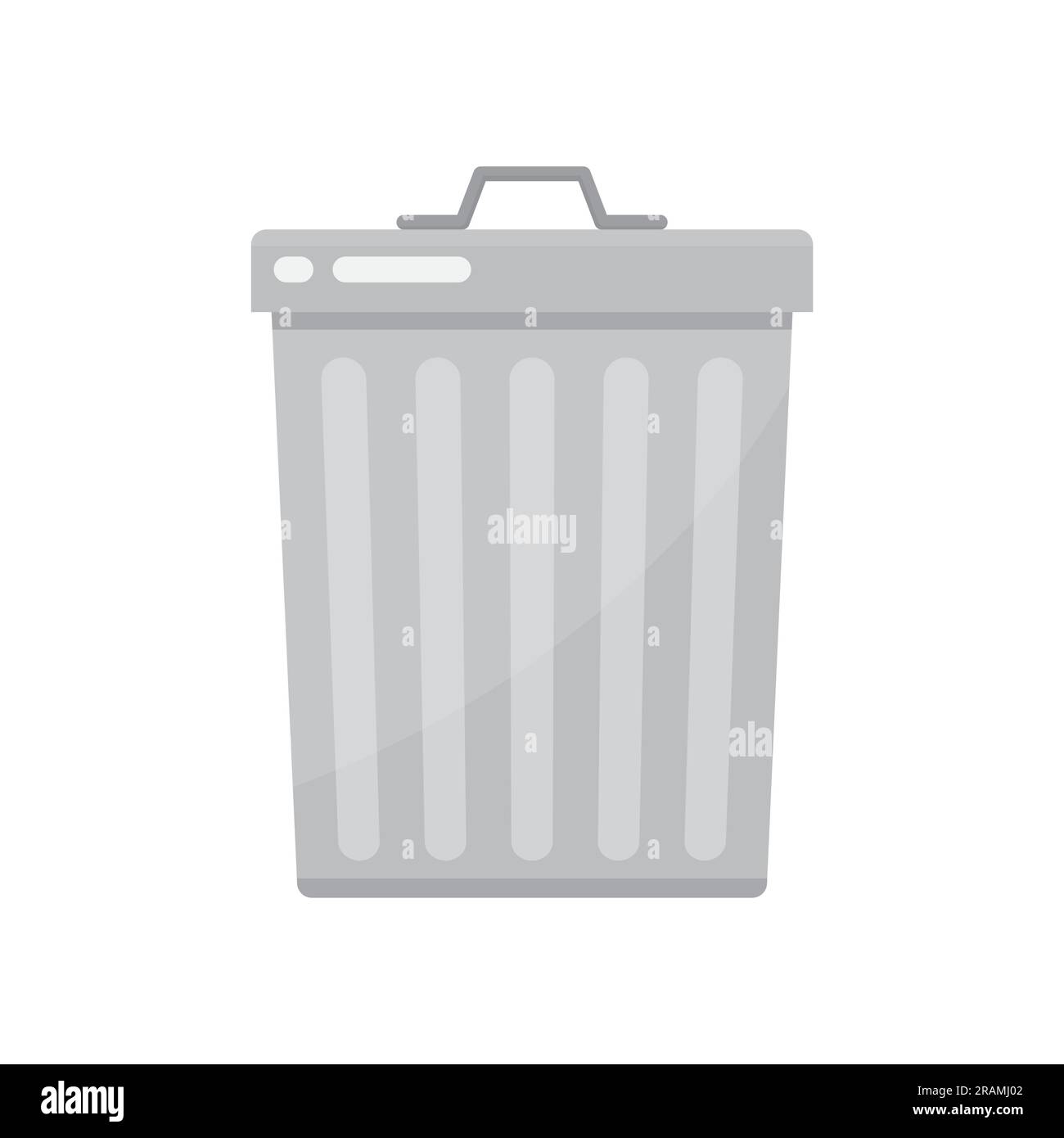 metal trash can icon- vector illustration Stock Vector