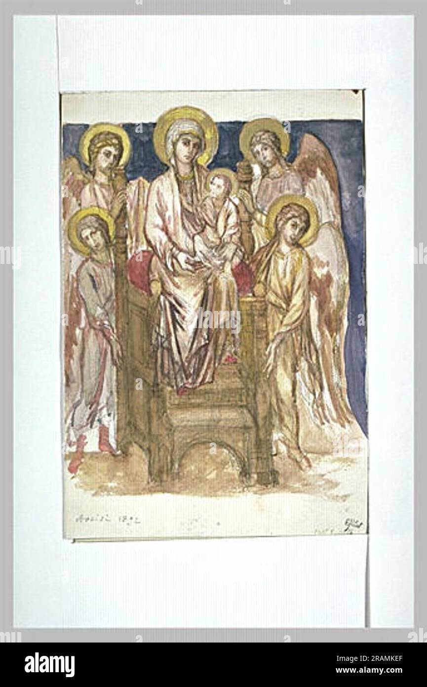 Madonna Enthroned with the Child with Angels by Cimabue Stock Photo - Alamy