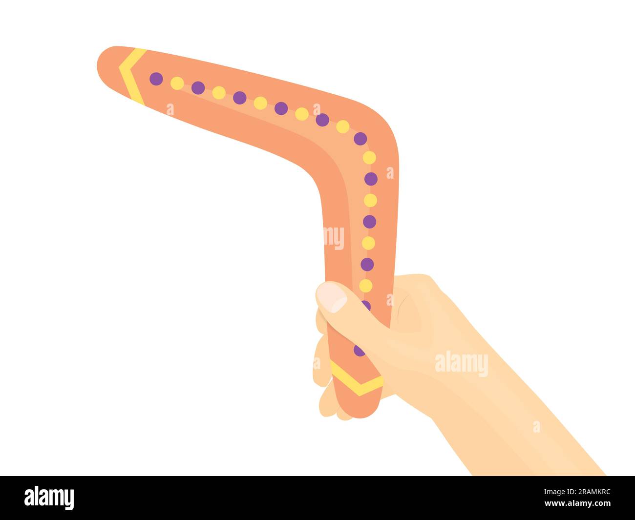 hand holding boomerang- vector illustration Stock Vector