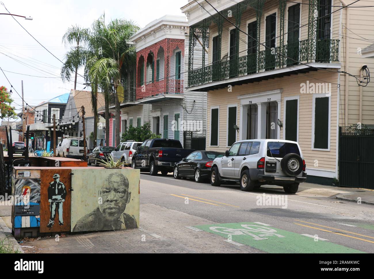 New Orleans, Louisiana, USA 26 Jun 2023 Old homes and street art in
