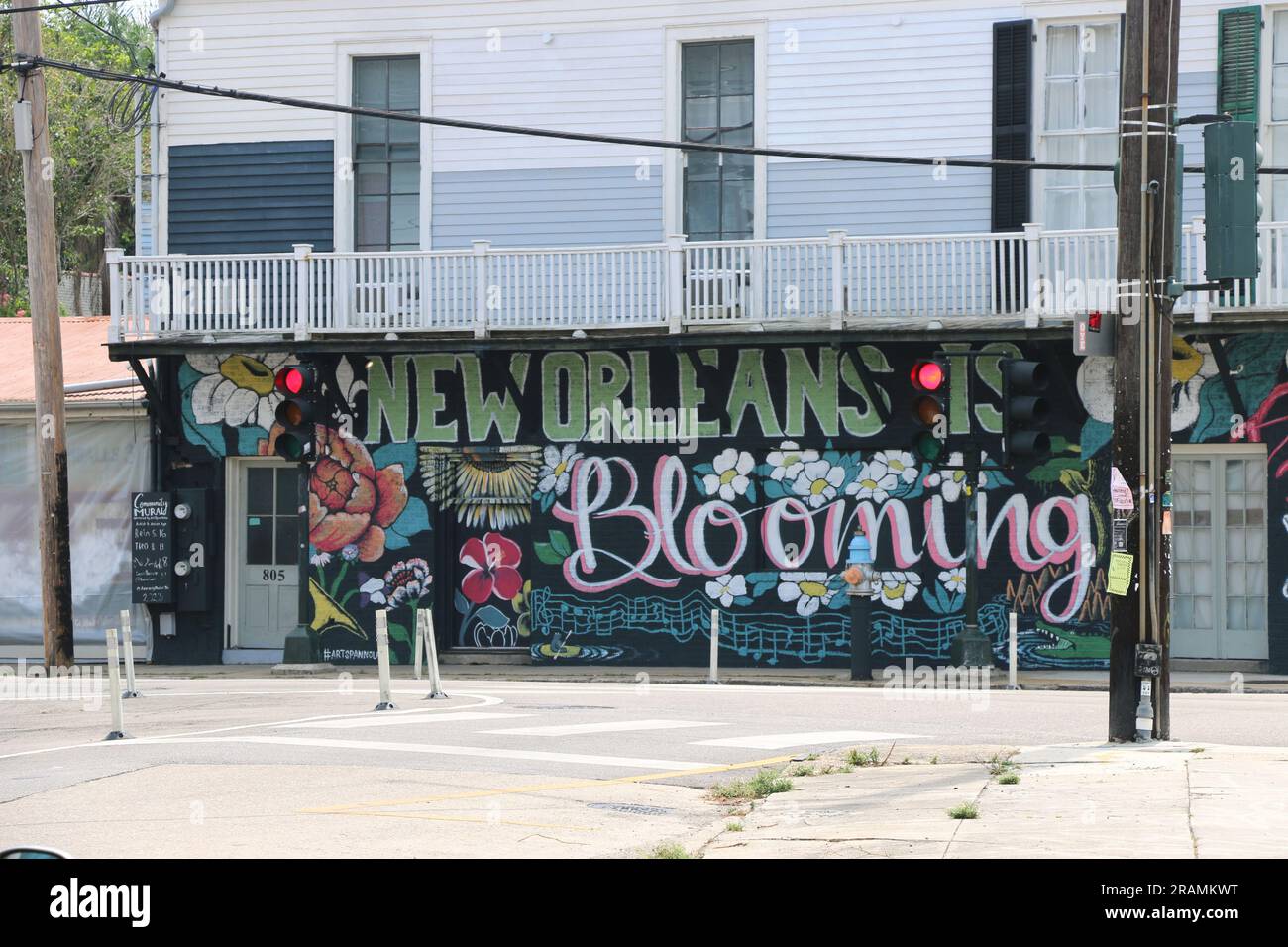 New Orleans, Louisiana, USA 7/26/23 Colorful mural in the historic neighborhood of